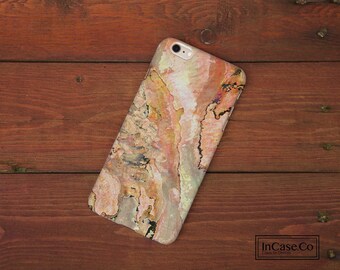 Roze marmeren telefoonhoesje: doorzichtig hard plastic