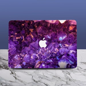 Purple Crystals MacBook Case Macbook Air 13 M2 A2681, Macbook Pro 13 M2 A2338, Macbook Pro 14 A2442, MacBook Pro 16 A2485, MacBook Pro 15