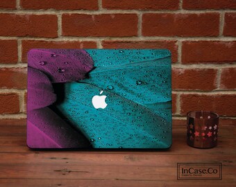 Roze-blauwe veren MacBook-hoes | Macbook Air 13 M2 A2681, Macbook Pro 13 M2 A2338, Macbook Pro 14 A2442, MacBook Pro 16 A2485,