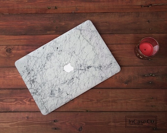 Classic White Marble Macbook Case, Macbook Air 13 M2 A2681, Macbook Pro 13 M2 A2338, Macbook Pro 14 A2442, MacBook Pro 16 A2485