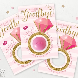 Bridal Shower Favors- Lip Balm Holder | EOS Balm Holder | Bridal Party Favors | EOS Lip Balm | Favor Card Template | Bachelorette Party