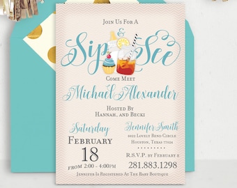 Invitation Sip See Etsy