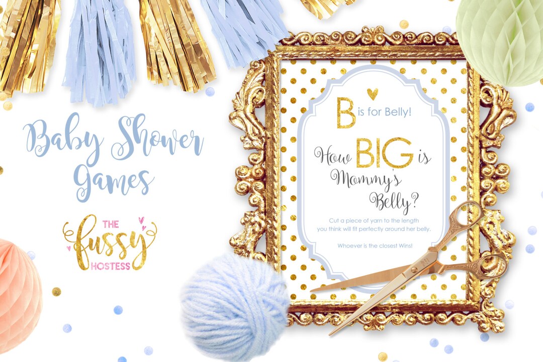 B is for Belly Belly Measuring Game Baby Shower Game Boy Shower Game ...
