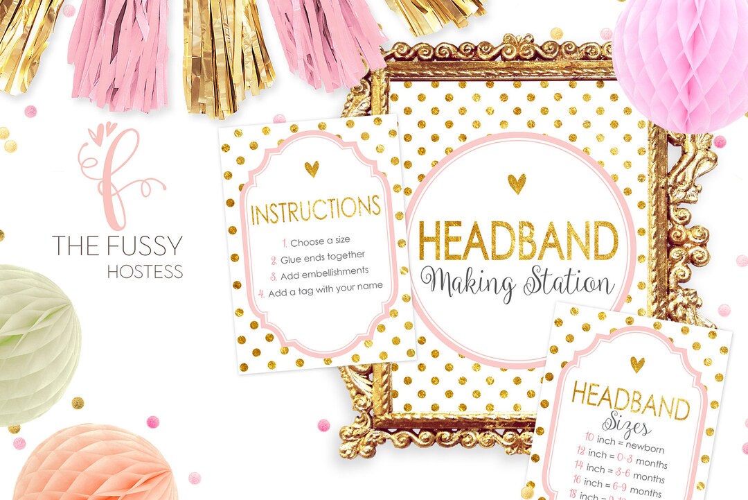Headband Sign, Headband Station Sign, Headband Baby Shower Sign, Baby ...