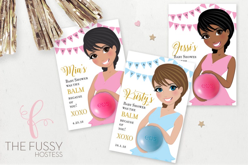 Baby Shower Favors Eos Lip Balm Printable Favor Baby Bump Etsy