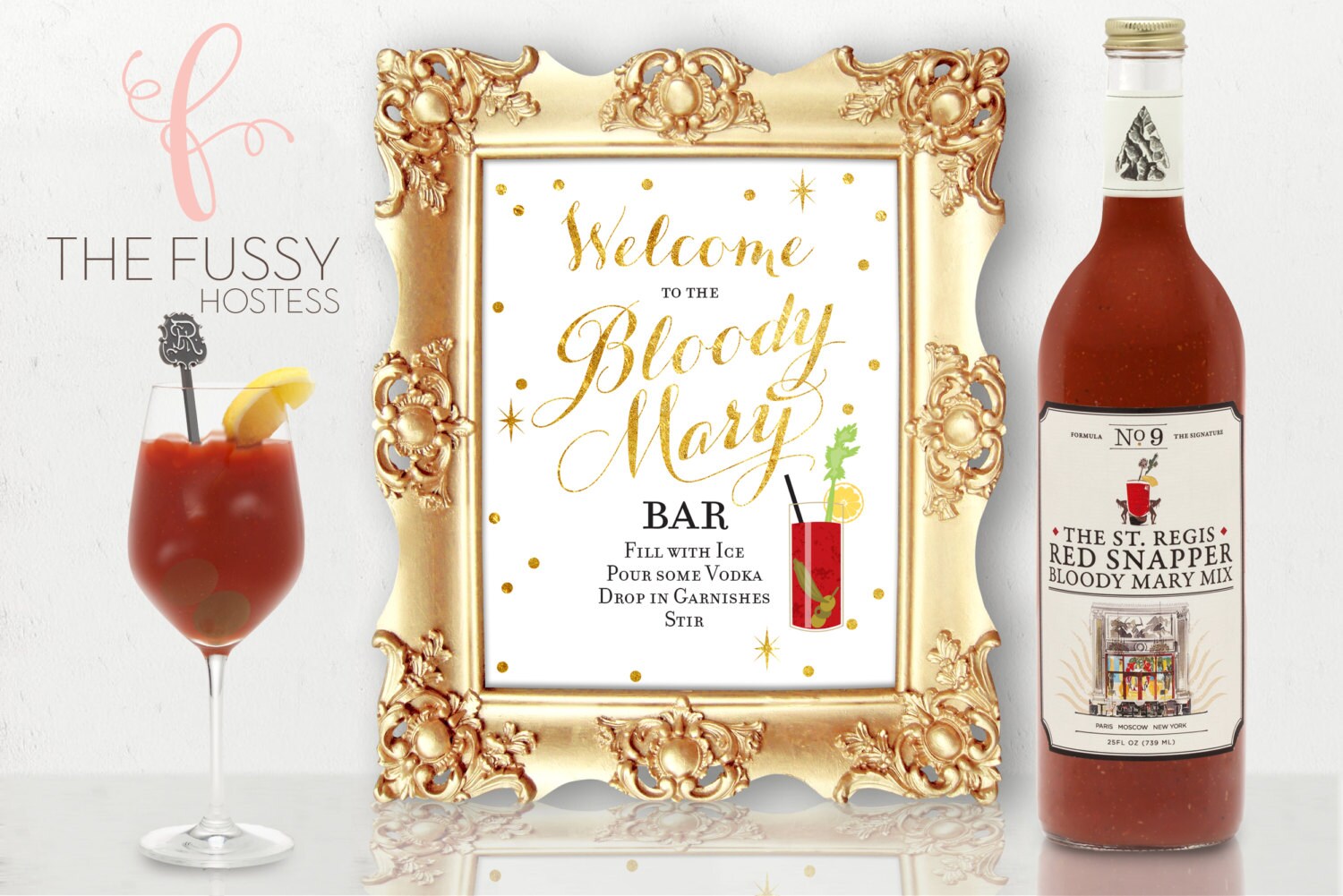 Bloody Mary Bar Sign With Directions Bloody Mary Bar Print Etsy