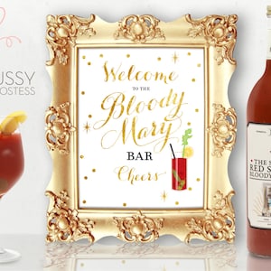 Bloody Mary Bar Bar Sign Bridal Shower Wedding Birthday Party Bachelorette Hen Party Printable Download Instant Download image 1