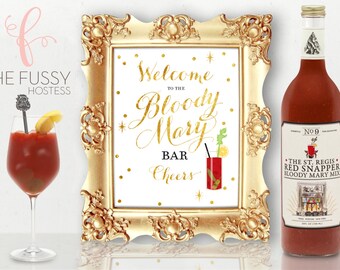 Bloody Mary Bar Sign, Bloody Mary Bar Print, Bridal Shower, Birthday Party, Wedding Sign, Bar Sign, DIY Printable Sign, Instant Download