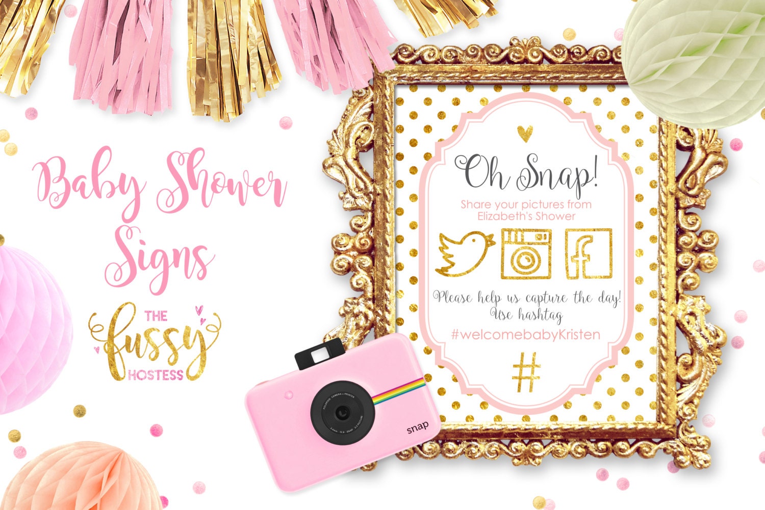 Baby Shower Hashtag Sign Hashtag Sign Baby Shower or Bridal Etsy