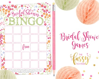 BINGO Bridal Shower Game | Virtual + Printable | Printable Bridal Bingo | Virtual Shower | Wedding Shower |  Printable Instant Download Game