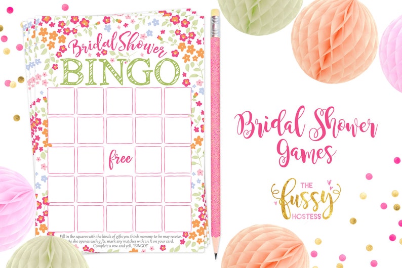 BINGO Bridal Shower Game Virtual Printable Printable Etsy