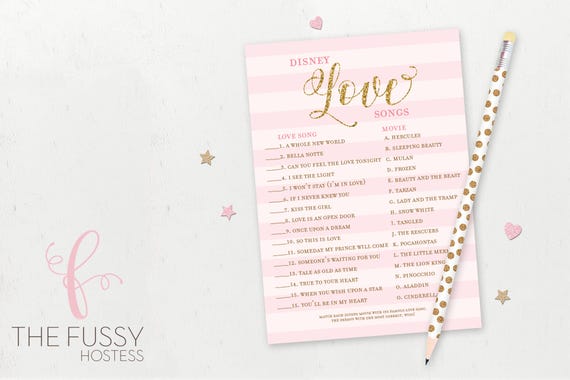 Disney Love Songs Virtual Printable Bridal Shower Game Love Song Game Match Game Bachelorette Hen Party Instant Download By The Fussy Hostess Catch My Party Disney Love Songs Virtual Printable Bridal Shower Game Love Song Game Match Game Bachelorette Hen Party Instant Download By The Fussy Hostess Catch My Party