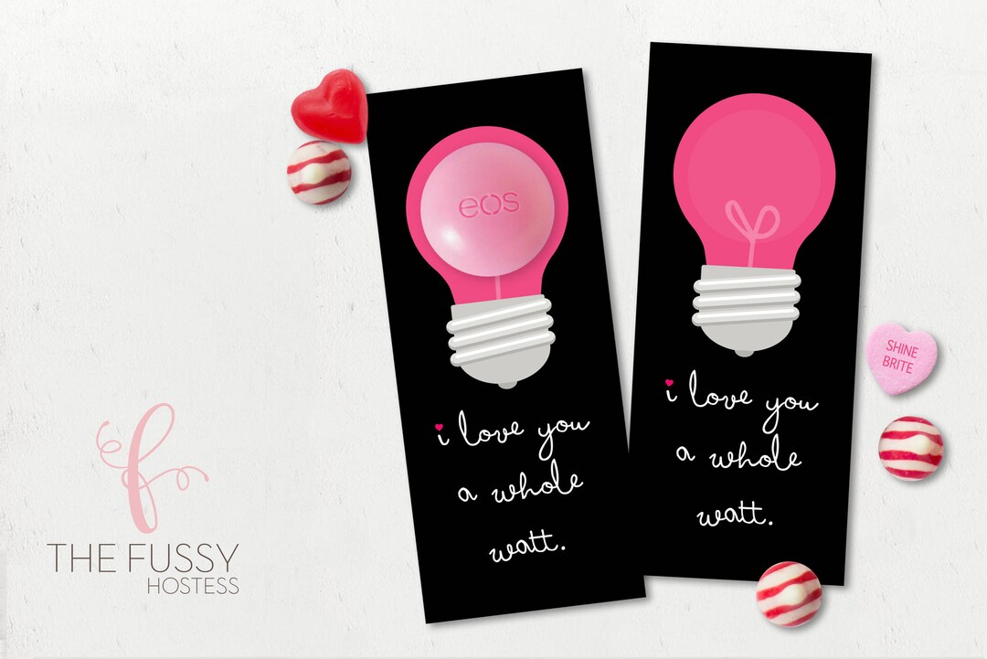 Printable Valentine Card, EOS Valentine Cards, EOS Lip Balm Holder, Lip ...