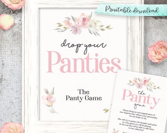 Panty Game Bridal Shower | Drop Your Panties | Bridal Shower Game | Shower Game | Bachelorette Party | Hen Party | Printable Download | Pink