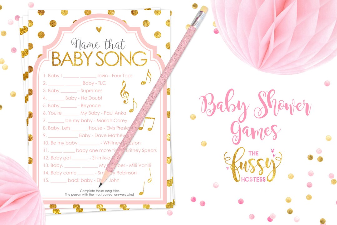 Virtual Printable Name That Song Baby Shower Game Virtual Shower Party