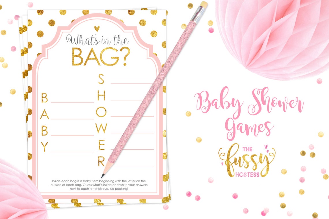 What's in the Bag Baby Shower Game Baby Shower Game Etsy