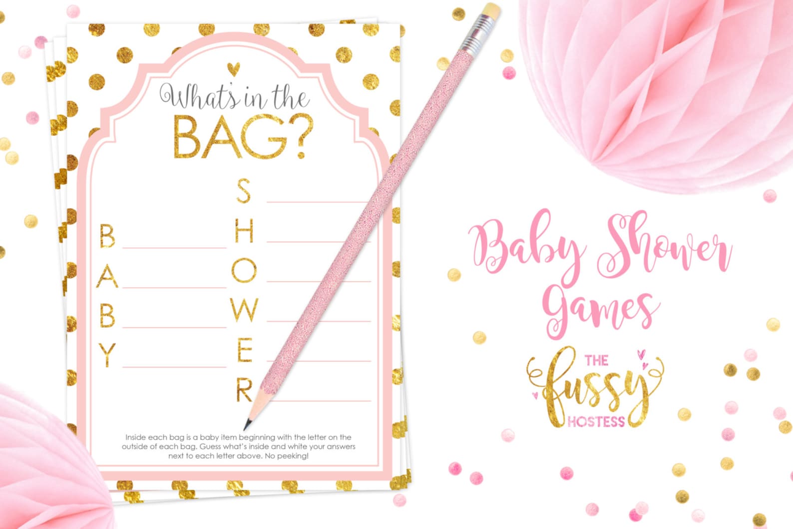 What's in the Bag Baby Shower Game Baby Shower Game Etsy
