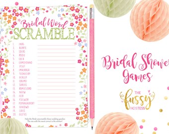 Virtual + Printable | Bridal Word Scramble | Bridal Shower Game | Wedding Shower | Virtual Party| Bachelorette | Hen Party |Instant Download