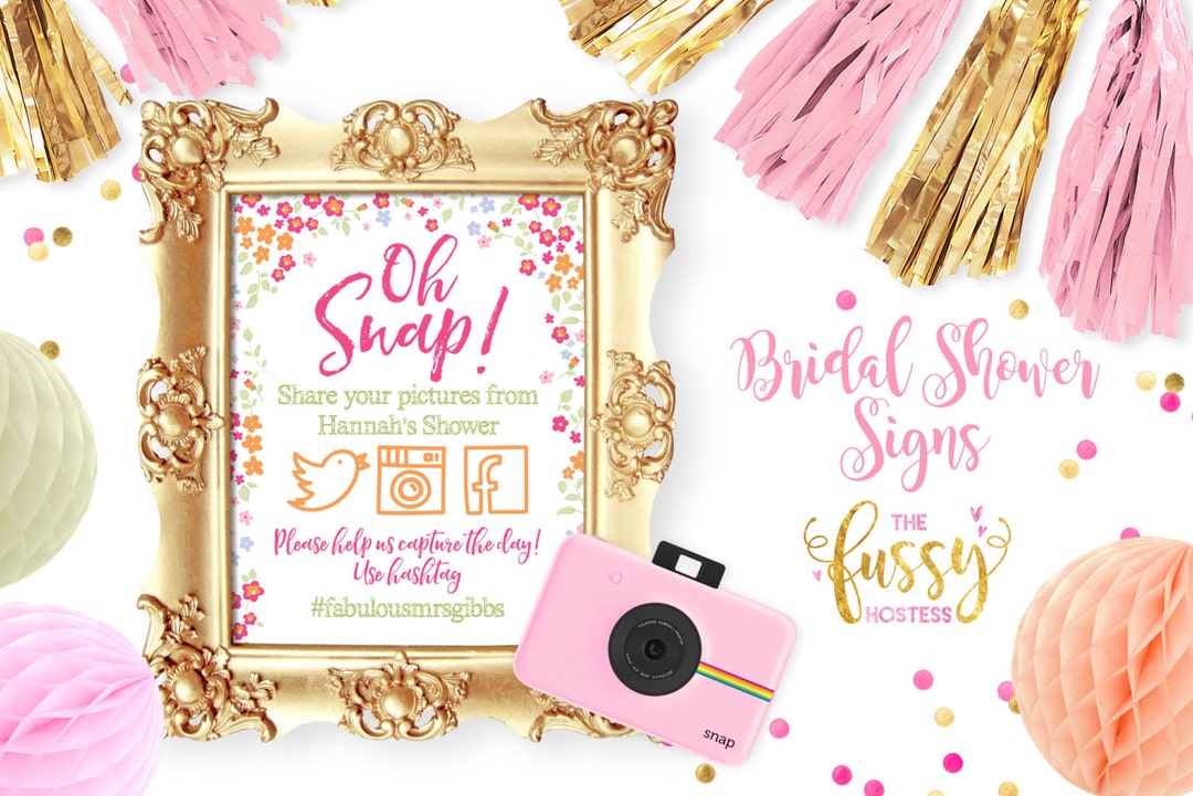 Bridal Shower Hashtag Sign Shower Photos Sign Wedding Hashtag Sign
