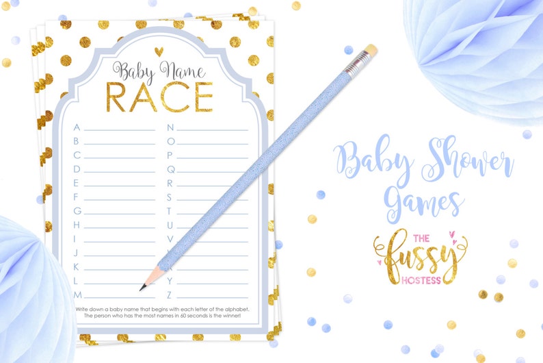 Hashtag Sign Baby Shower Boy Blue and Gold Baby Shower Etsy