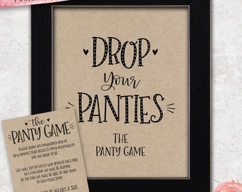 Panty Game Bridal Shower | Drop Your Panties | Bridal Shower Game | Shower Game | Bachelorette Party | Hen Party | Printable | Kraft + White