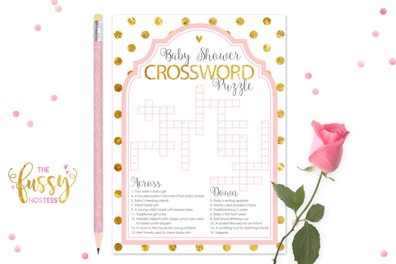 Crossword Puzzle Baby Shower Game Diy Printable Game Instant Etsy Crossword Puzzle Baby Shower Game Diy Printable Game Instant Etsy