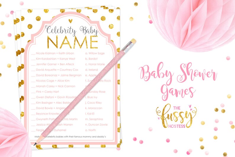 Celebrity Baby Name Game Baby Shower Games Printable Baby Etsy