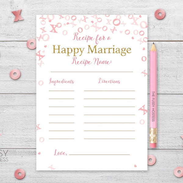 Recipe for Marriage - Etsy
