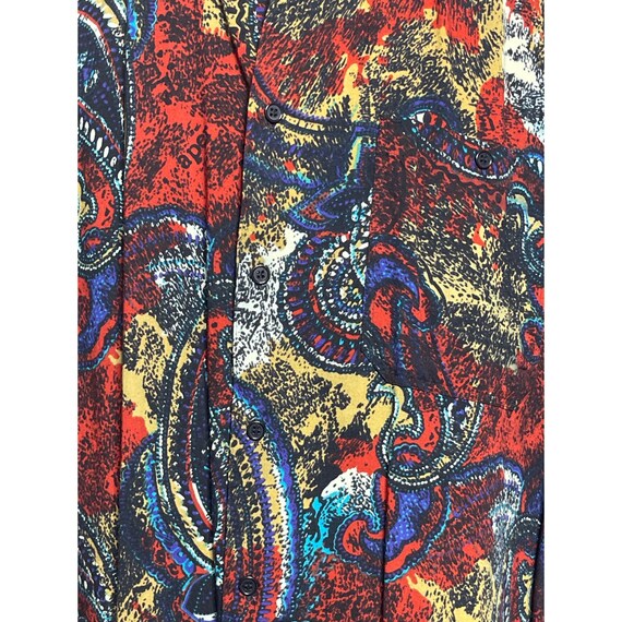 Vintage Henri Valdise Button Front Shirt Abstract… - image 2