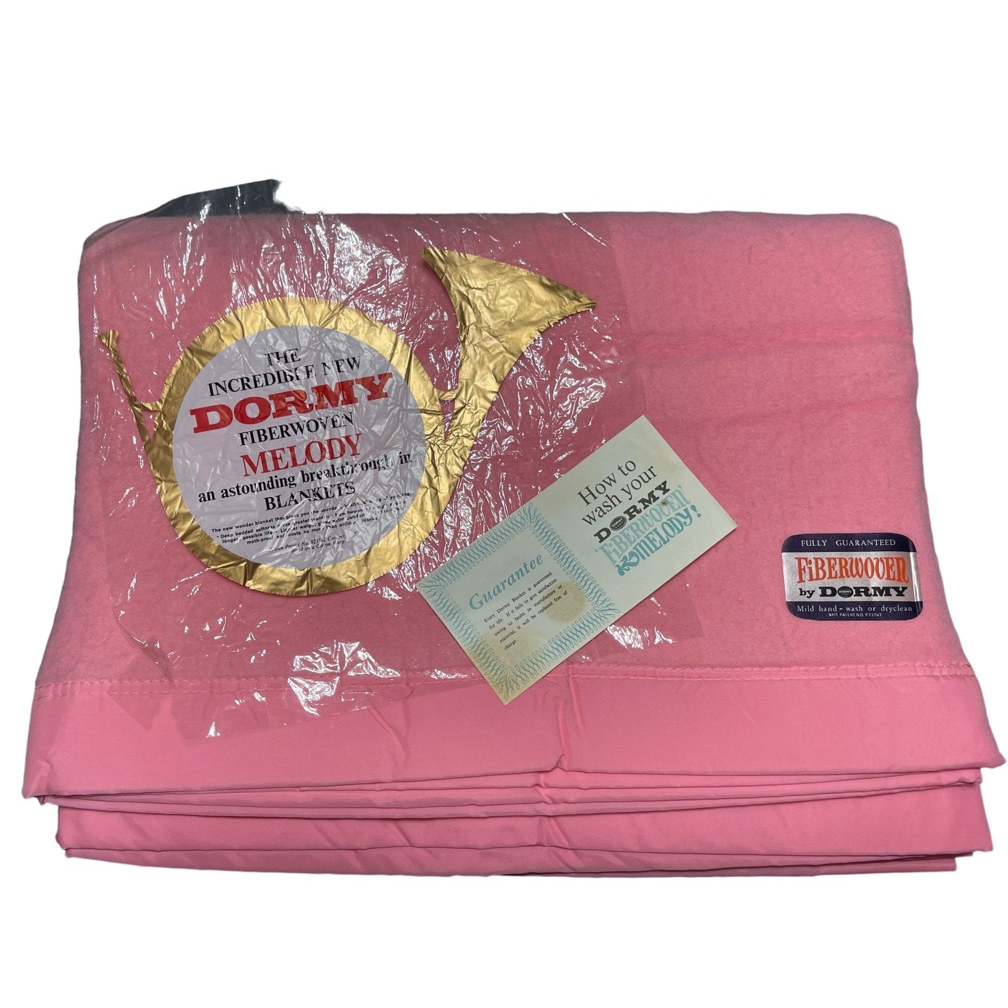 Vintage Dormy Fiberwoven Melody Blanket Pink New Old Stock Etsy