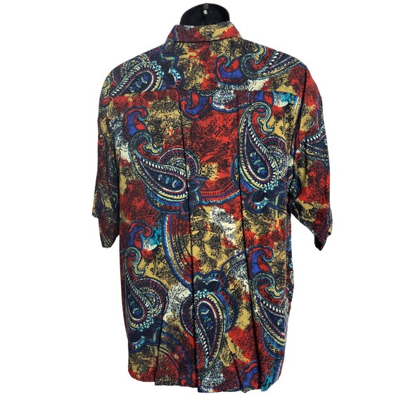 Vintage Henri Valdise Button Front Shirt Abstract… - image 3