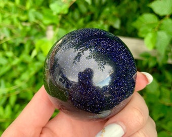 Blue Goldstone Glitter Sphere Crystal Ball