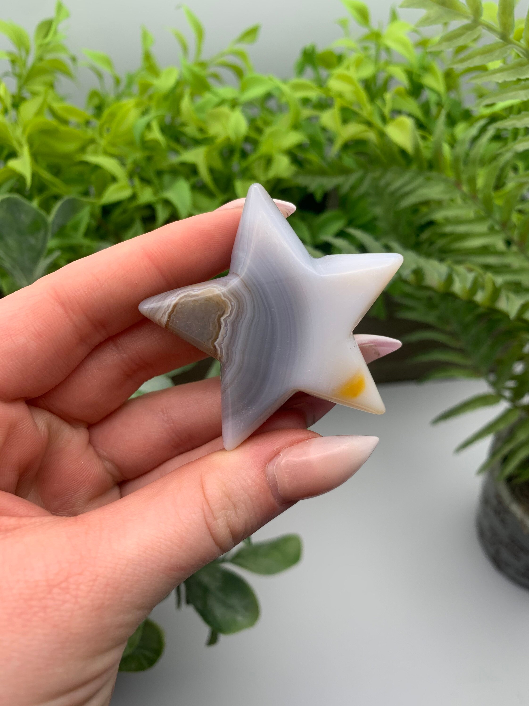 彫刻されたドゥルージーアゲートスター（数量：1）（ロット1