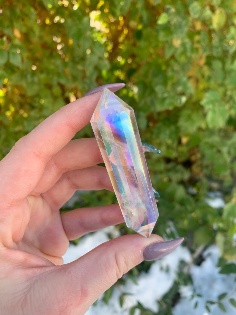 Aura Angel Clear Quartz Double Terminated Wand Point Obelisk Qty:1 image 9