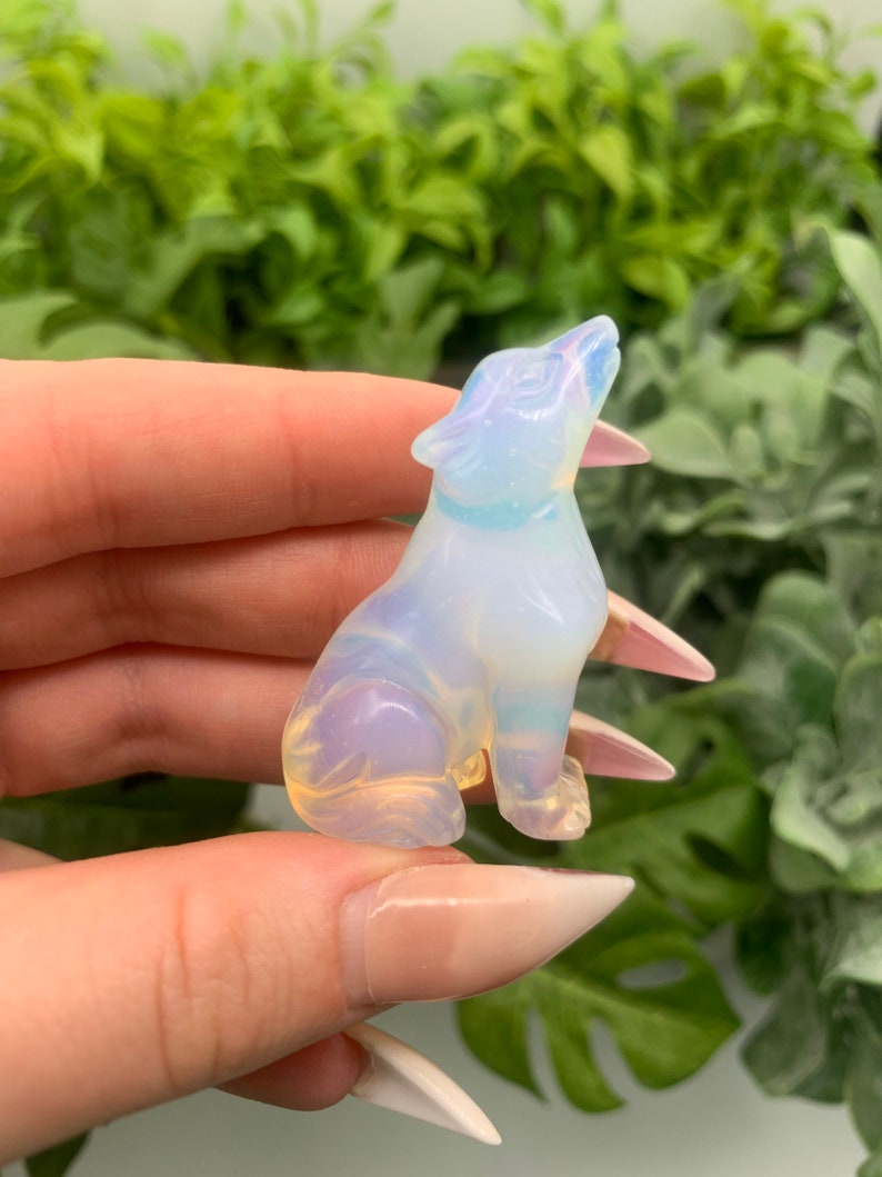 Carved Howling Opalite Wolf Qty: 1 image 4