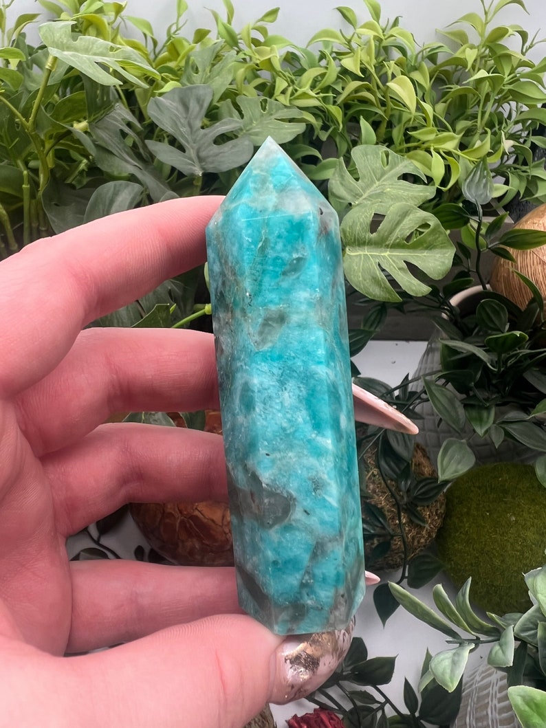 Smoky Quartz in Amazonite Crystal Tower Point Obelisk Qty: 1 image 9