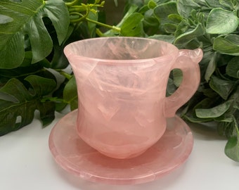 Rose Quartz Ritual Tea Cup Mug Carving (Qty: 1)