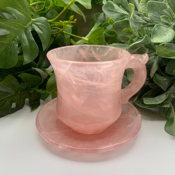 Rose Quartz Ritual Tea Cup Mug Carving (Qty: 1)