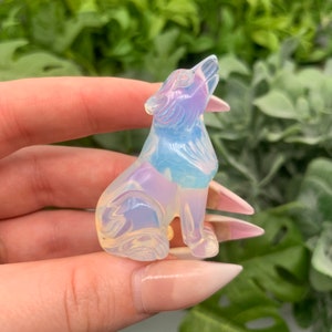 Carved Howling Opalite Wolf Qty: 1 image 5
