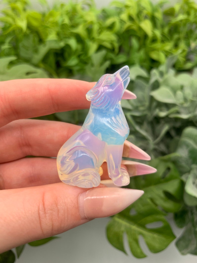 Carved Howling Opalite Wolf Qty: 1 image 5