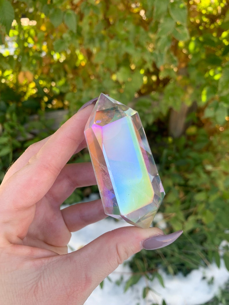 Aura Angel Clear Quartz Double Terminated Wand Point Obelisk Qty:1 image 6