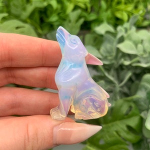 Carved Howling Opalite Wolf Qty: 1 image 9