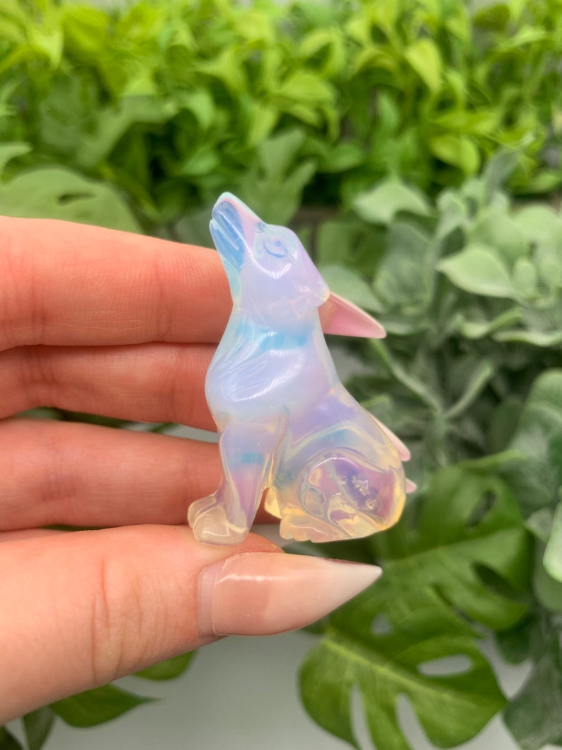 Carved Howling Opalite Wolf Qty: 1 image 9