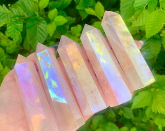 Angel Aura Rose Quartz Tower Point Obelisk (Qty:1) (R)