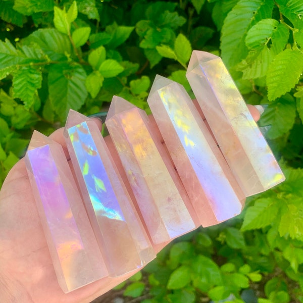 Angel Aura Rose Quartz Tower Point Obelisk (Qty:1) (R)