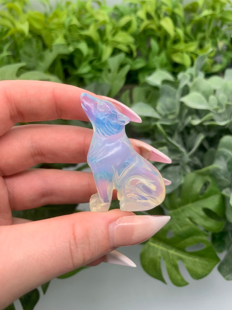 Carved Howling Opalite Wolf Qty: 1 image 8