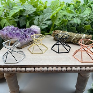 Geometric Hexagon Metal Sphere Stand Rose Gold/Copper/Silver/Black/Gold Qty:1 image 1