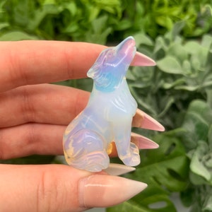 Carved Howling Opalite Wolf Qty: 1 image 2