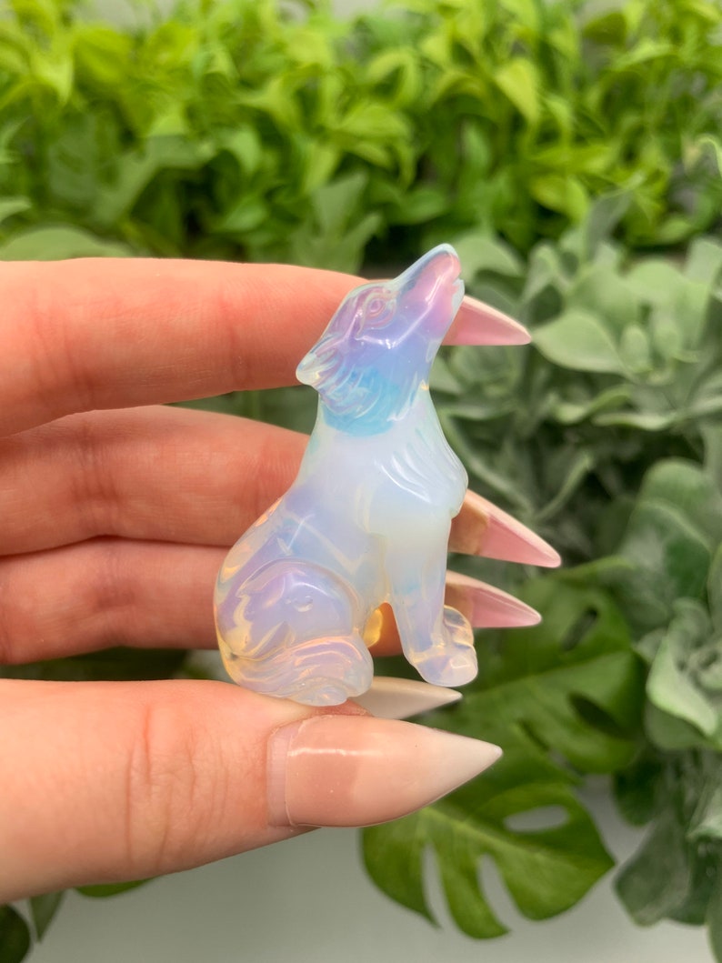 Carved Howling Opalite Wolf Qty: 1 image 2