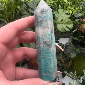 Smoky Quartz in Amazonite Crystal Tower Point Obelisk Qty: 1 image 2